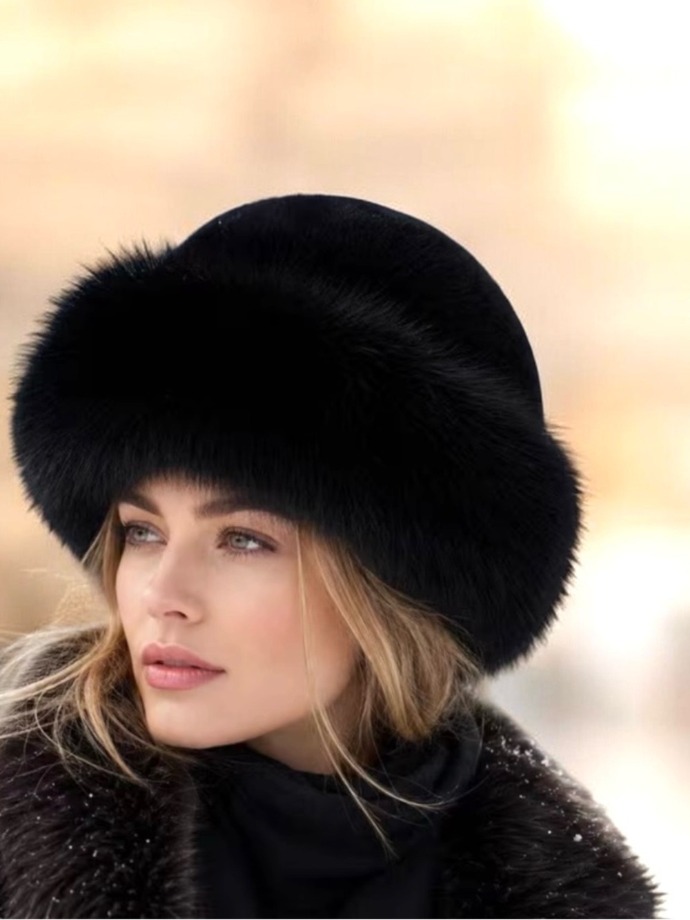 ๐Elegant Black Fur Hat